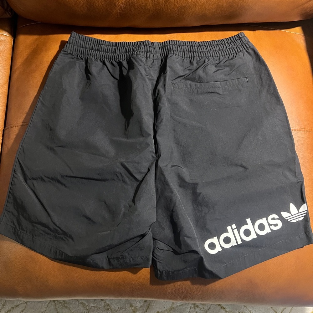 Adidas Black Athletic Shorts Lightweight Trefoil